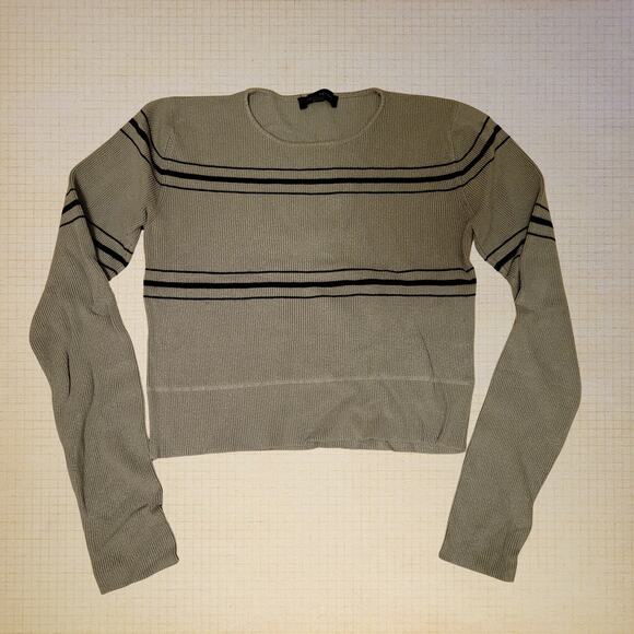 Dance & Marvel Women's Medium Cropped Sweater Ribbed Knit, Long Sleeve - Picture 1 of 8